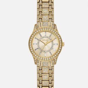 Relic By Fossil Womens Gold Tone Bracelet Watch ZR34651
